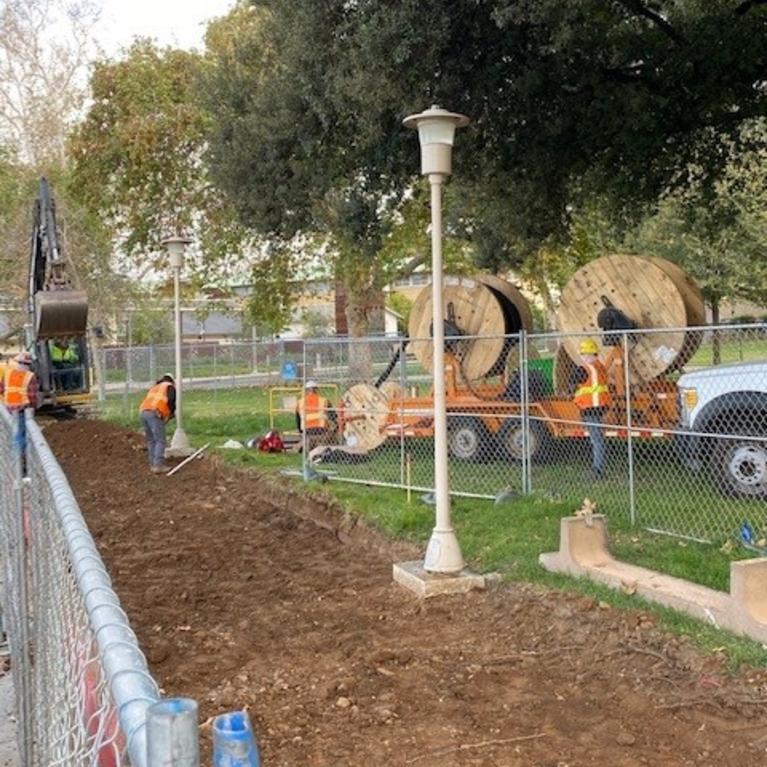 electrical cables being installed